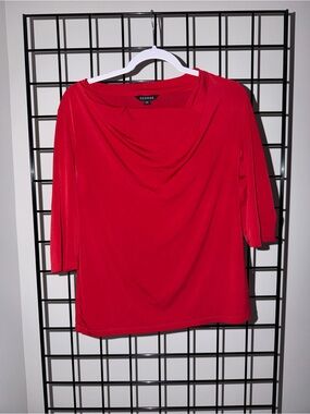George Red Draped Cowl Neck Women’s Blouse